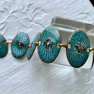 Vintage Enamel Disc Bracelet